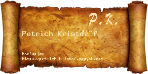 Petrich Kristóf névjegykártya