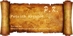 Petrich Kristóf névjegykártya